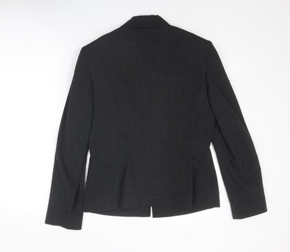 Back view of Principles women’s grey jacket, size UK 12, zip