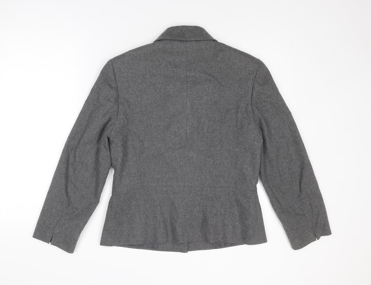 Gelco Womens Grey Jacket Blazer Size 12 Button