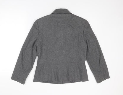 Gelco Womens Grey Jacket Blazer Size 12 Button