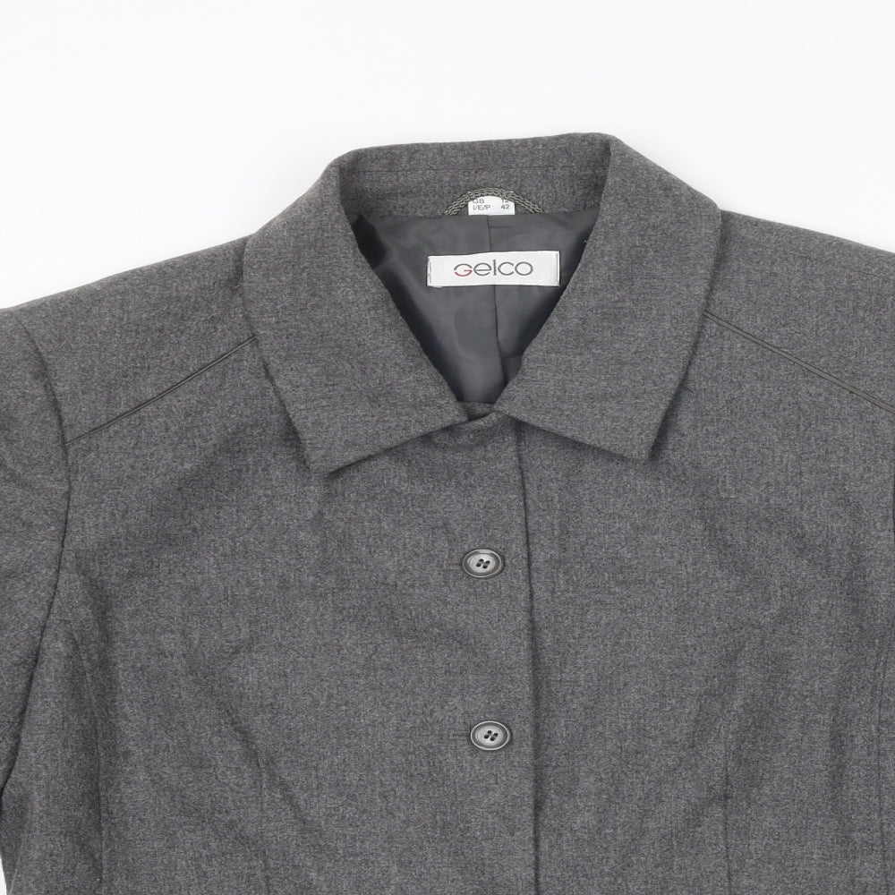 Gelco Womens Grey Jacket Blazer Size 12 Button