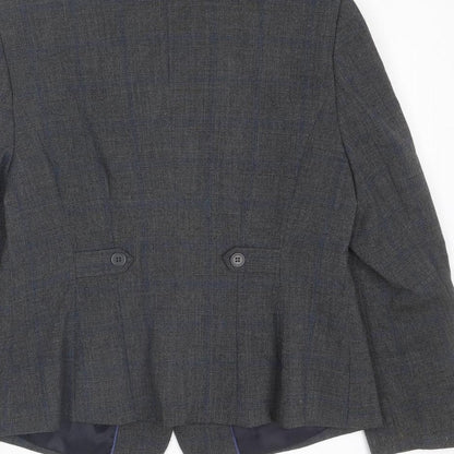 Next Womens Grey Polyester Jacket Blazer Size 14