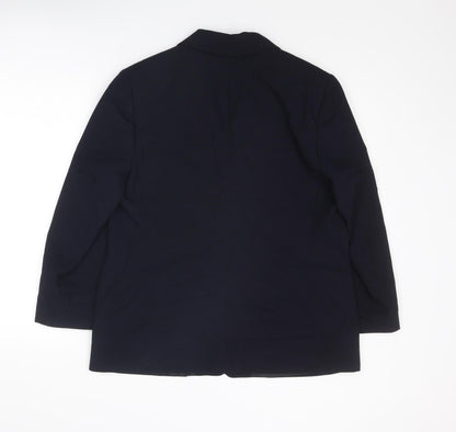 St Michael Womens Blue Polyester Jacket Suit Jacket Size 16