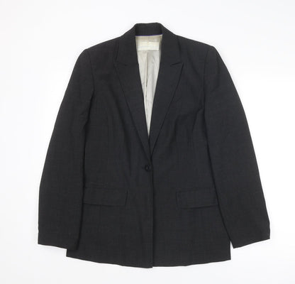 Additional front view of AMARANTO women’s grey wool jacket suit jacket, size UK 12