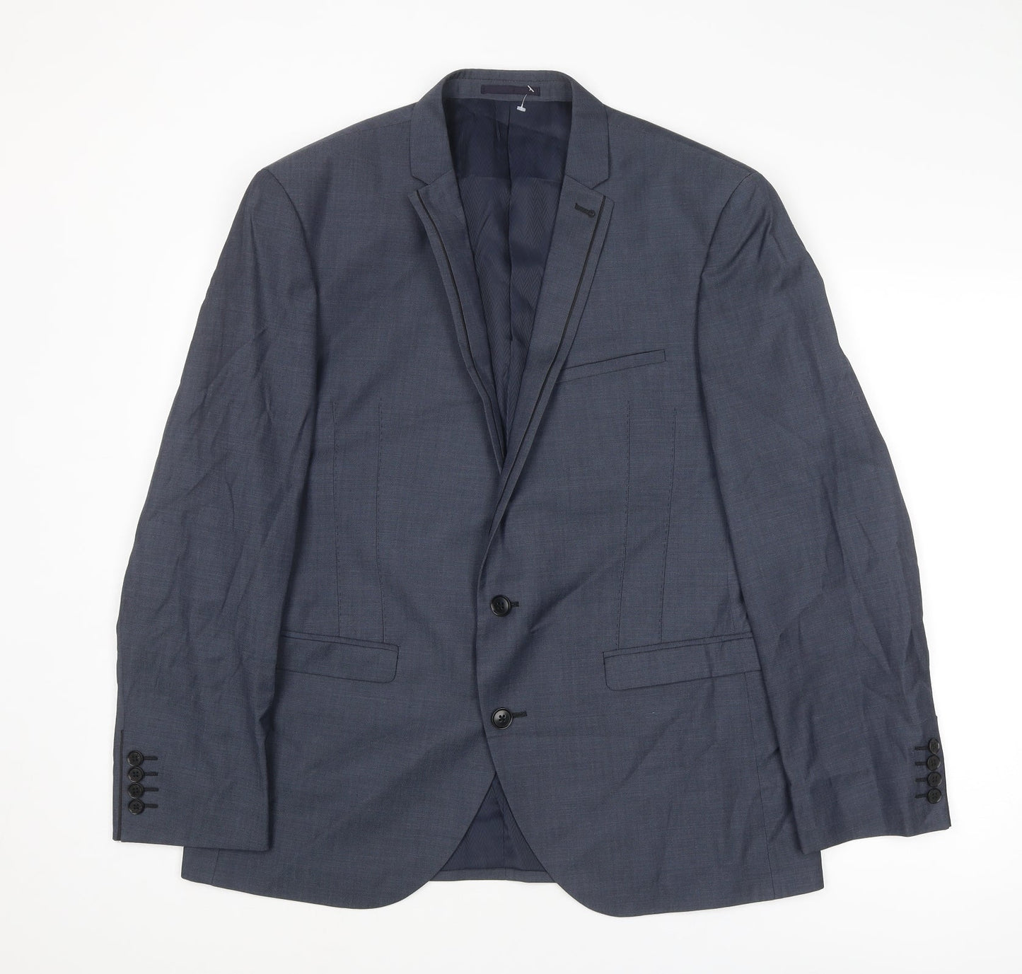 Marks and Spencer Mens Blue Wool Jacket Suit Jacket Size 42 Regular