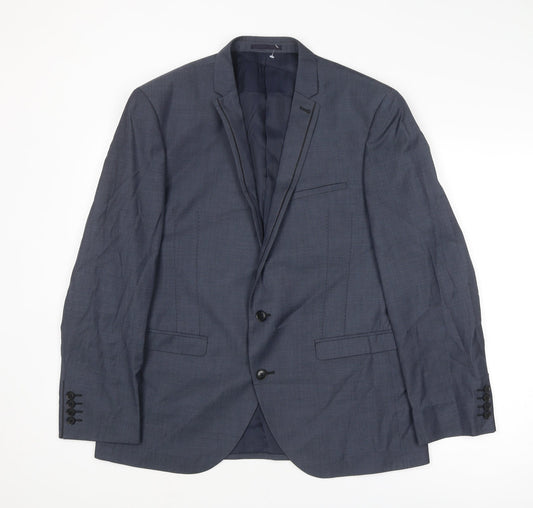 Marks and Spencer Mens Blue Wool Jacket Suit Jacket Size 42 Regular