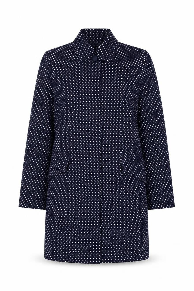 La Redoute Womens Blue Polka Dot Rain Coat Coat Size 10 Zip