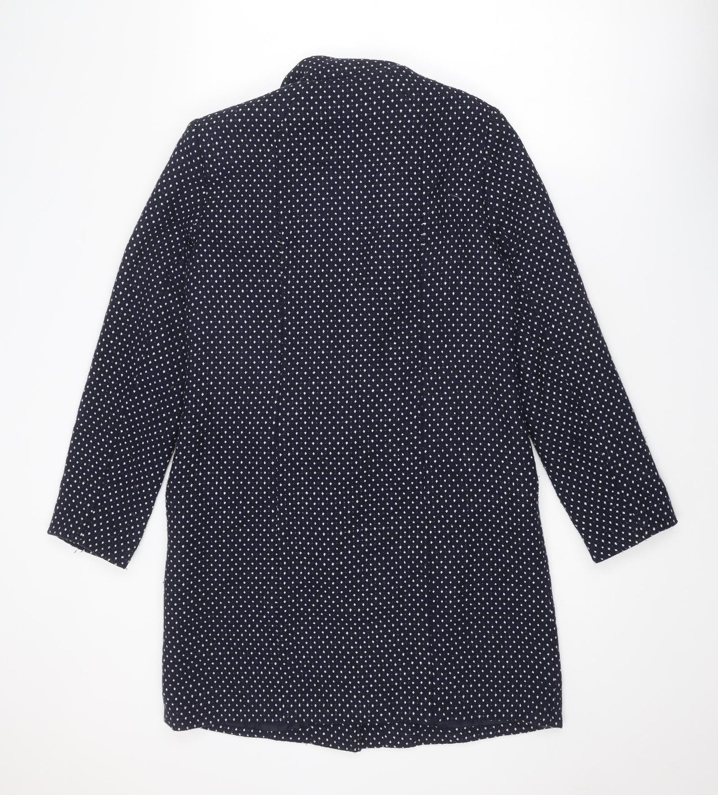 La Redoute Womens Blue Polka Dot Rain Coat Coat Size 10 Zip