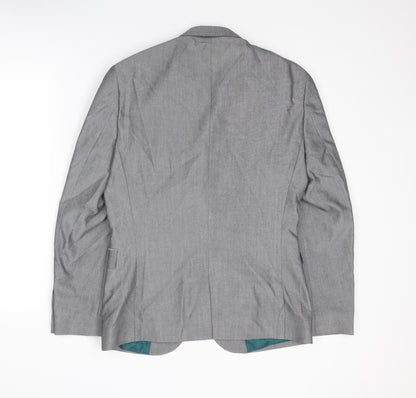 Next Mens Grey Polyester Jacket Suit Jacket Size 38 Regular