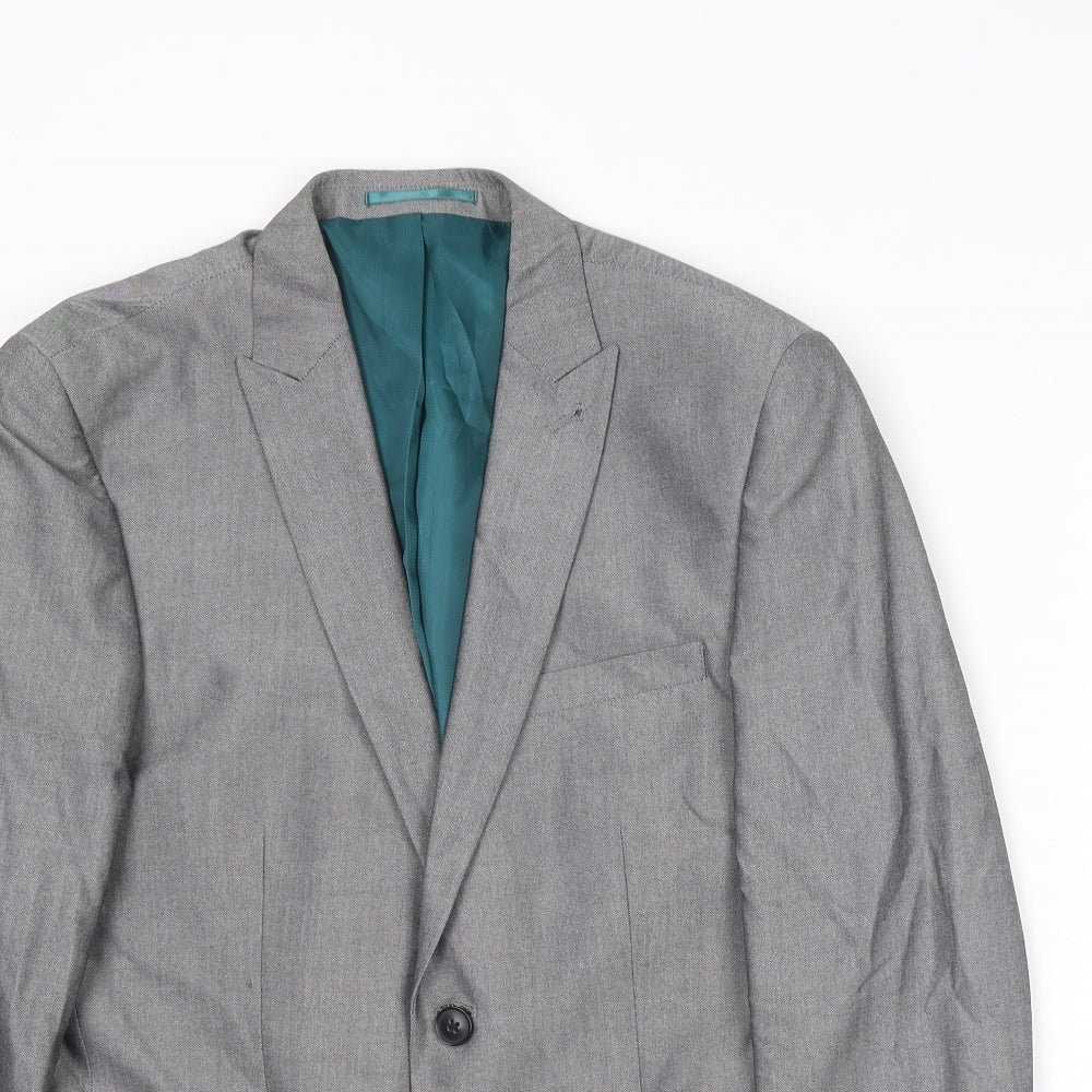 NEXT Mens Grey Polyester Jacket Suit Jacket Size 38 Regular