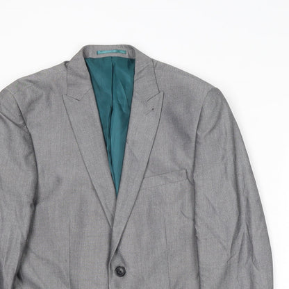 Next Mens Grey Polyester Jacket Suit Jacket Size 38 Regular