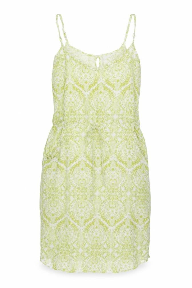 NEXT Womens Green Geometric Viscose Slip Dress Size 8 V-Neck Pullover