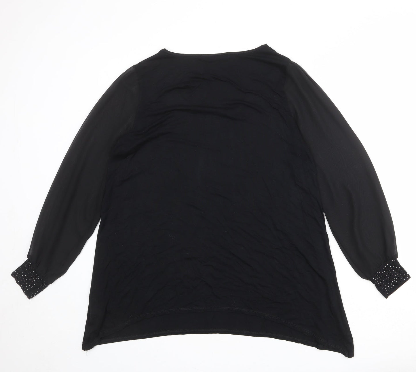 Marks and Spencer Womens Black Viscose Basic Blouse Size 16 Round Neck