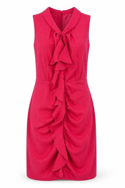Next Womens Pink Polyester Tank Dress Size 8 Collared Button