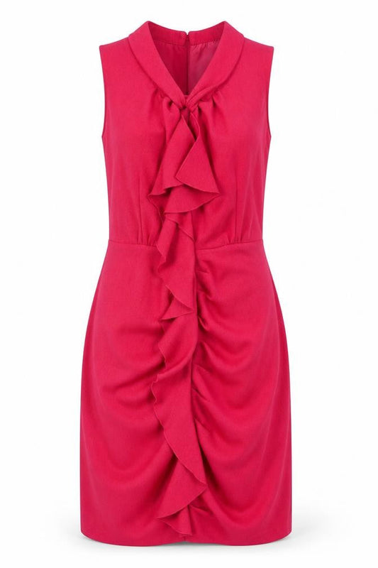 Next Womens Pink Polyester Tank Dress Size 8 Collared Button