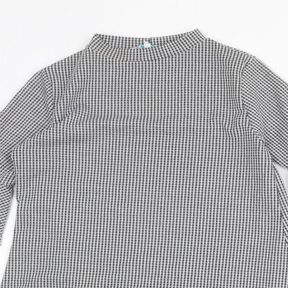 Vasamsi Womens Grey Geometric Polyester A-Line Size 8 Mock Neck Pullover