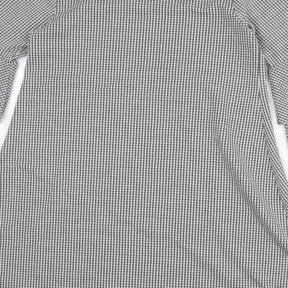 Vasamsi Womens Grey Geometric Polyester A-Line Size 8 Mock Neck Pullover
