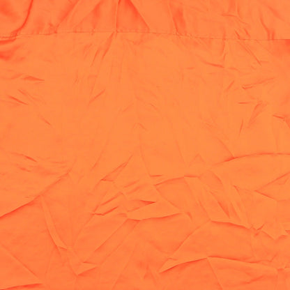 H&M Womens Orange Polyester Basic Button-Up Size S Collared