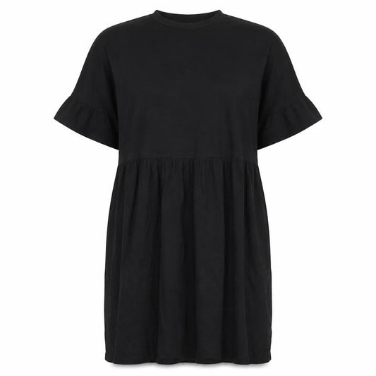 ASOS Womens Black 100% Cotton T-Shirt Dress Size 6 Crew Neck Pullover