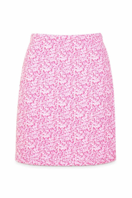 Topshop Womens Pink Floral Cotton A-Line Skirt Size 12 Zip