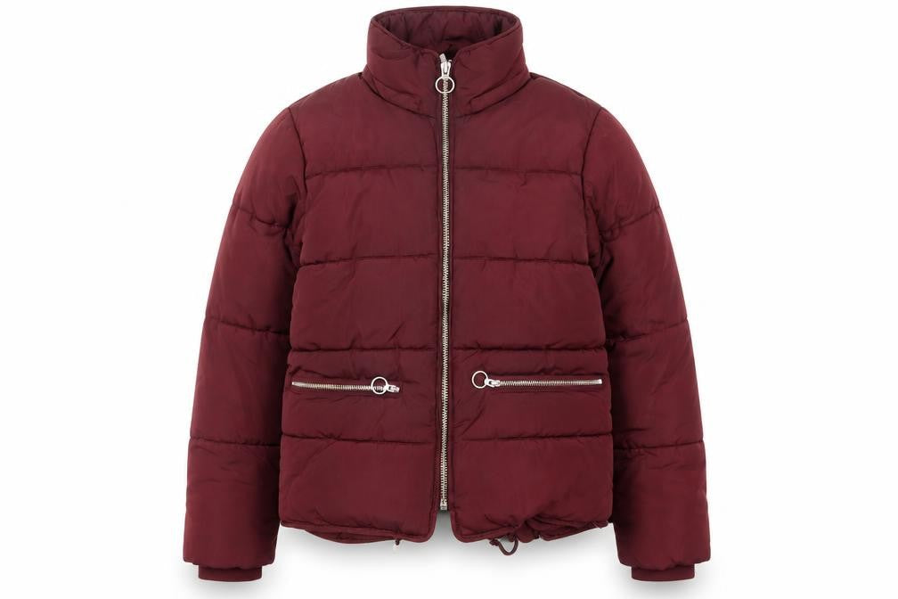 Topshop Womens Red Puffer Jacket Jacket Size 10 Zip