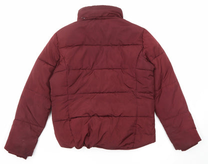 Topshop Womens Red Puffer Jacket Jacket Size 10 Zip