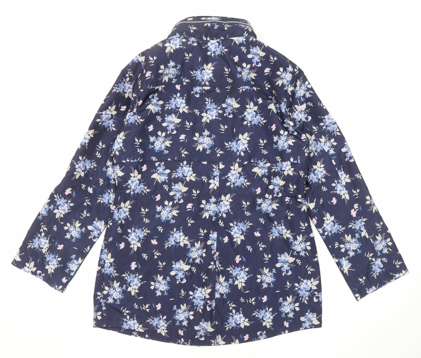 M&Co Womens Blue Floral Jacket Size 8 Zip