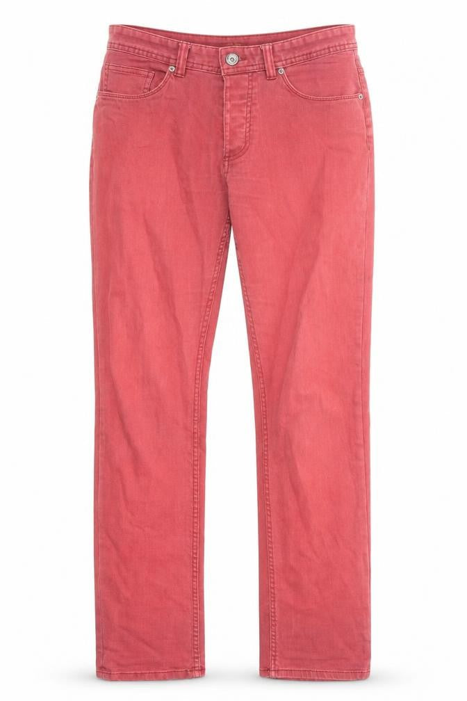 Conbipel Womens Red Cotton Straight Jeans Size 32 in Regular Zip