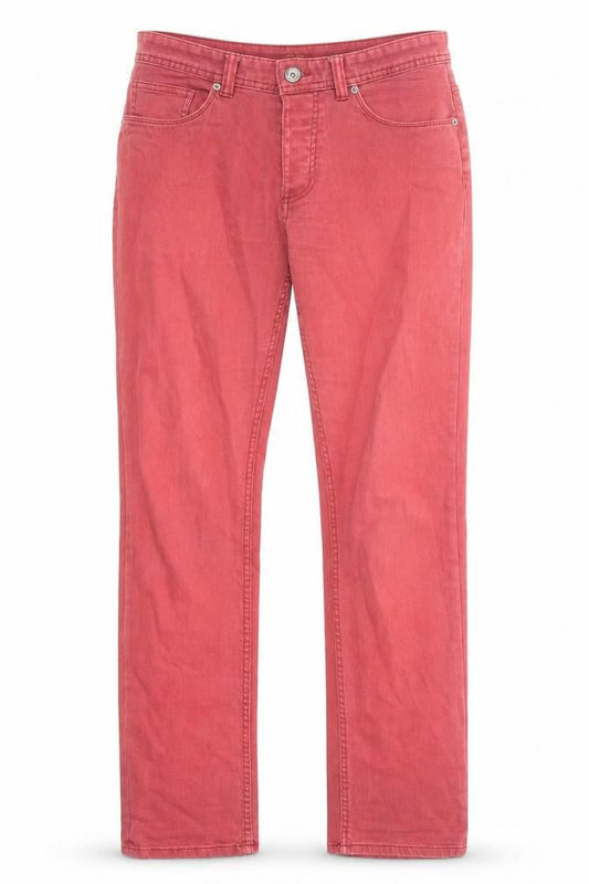Conbipel Womens Red Cotton Straight Jeans Size 32 in Regular Zip
