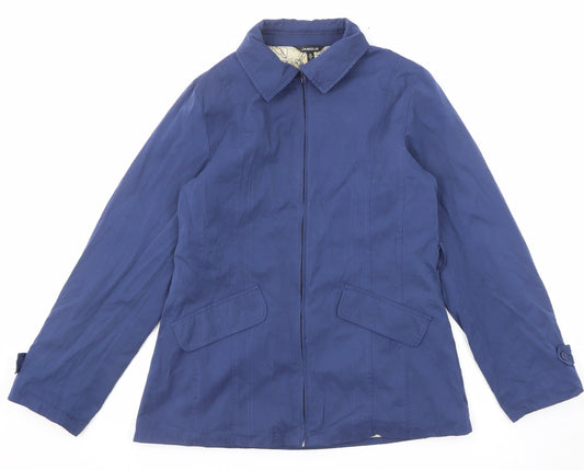 Janique Womens Blue Jacket Size 12 Button