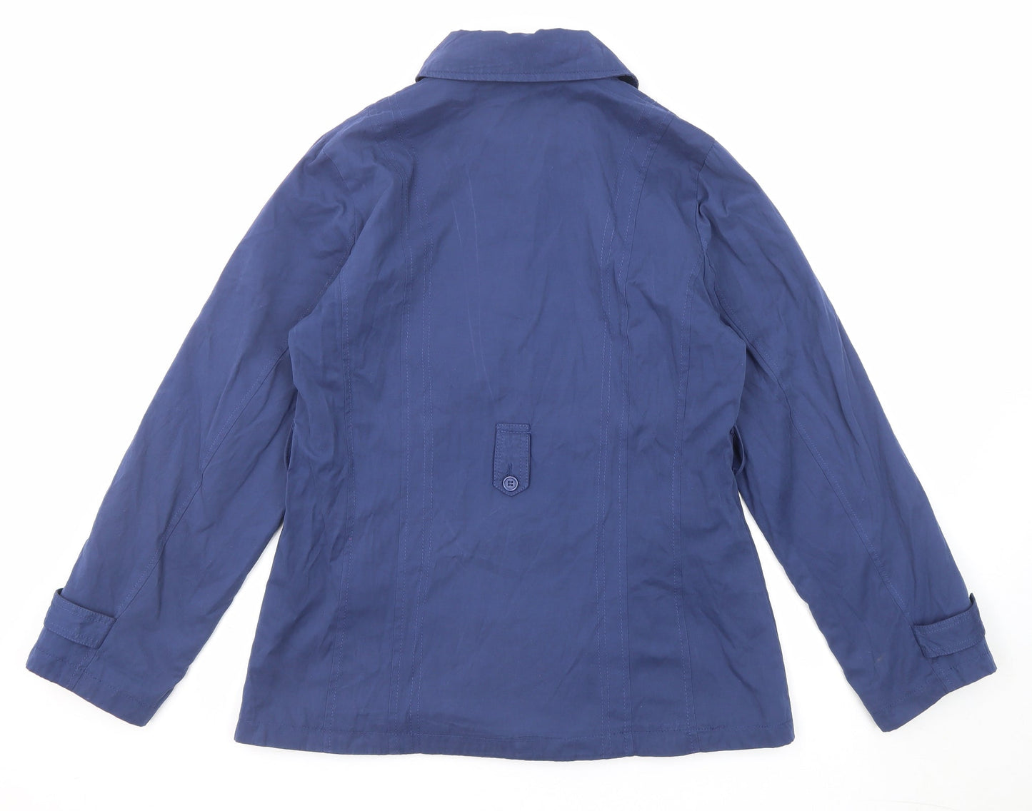 Janique Womens Blue Jacket Size 12 Button