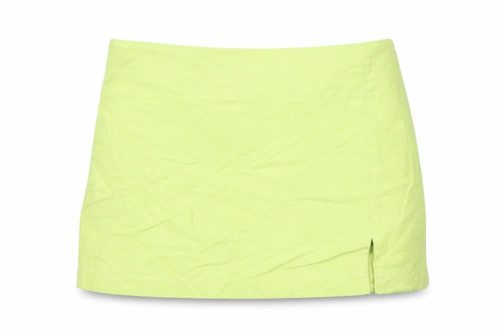 Light Before Dark Womens Green Cotton Mini Skirt Size M Zip