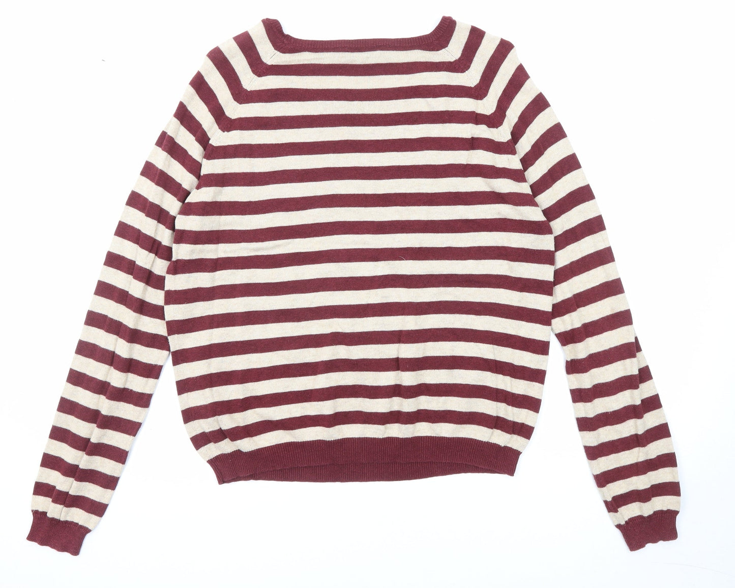 Dorothy Perkins Womens Purple Round Neck Plaid Cotton Pullover Jumper Size 16