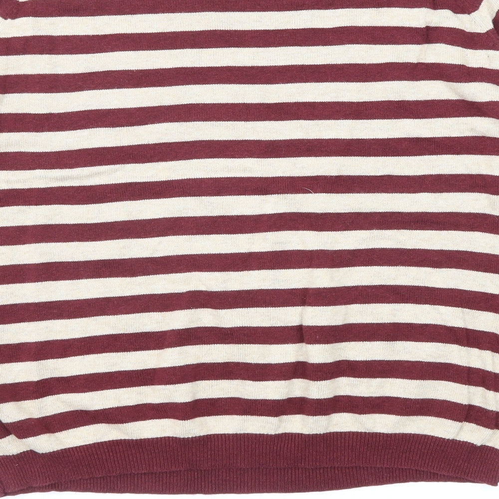Dorothy Perkins Womens Purple Round Neck Plaid Cotton Pullover Jumper Size 16