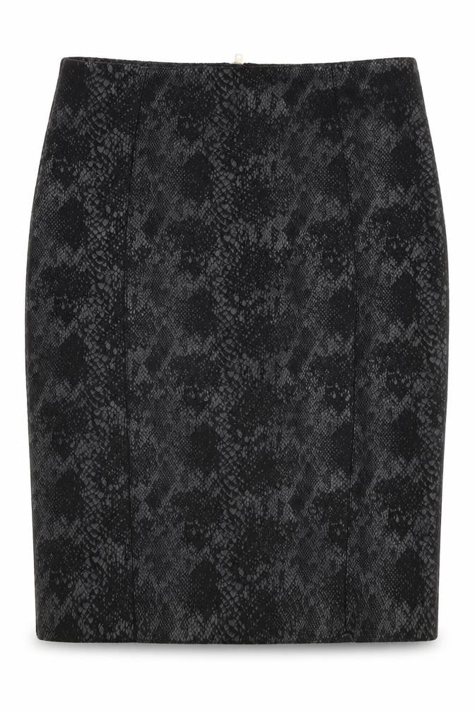 Capsule Womens Black Animal Print Polyester Straight & Pencil Skirt Size XS Zip - Snakeskin pattern