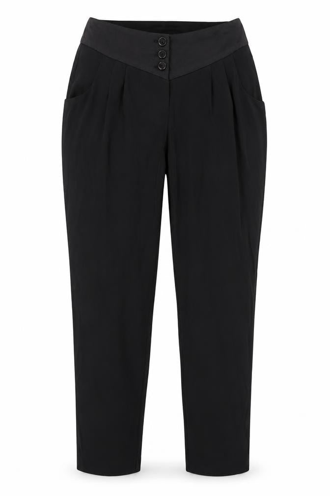 Untold Womens Black Polyester Trousers Size 10 Regular Zip