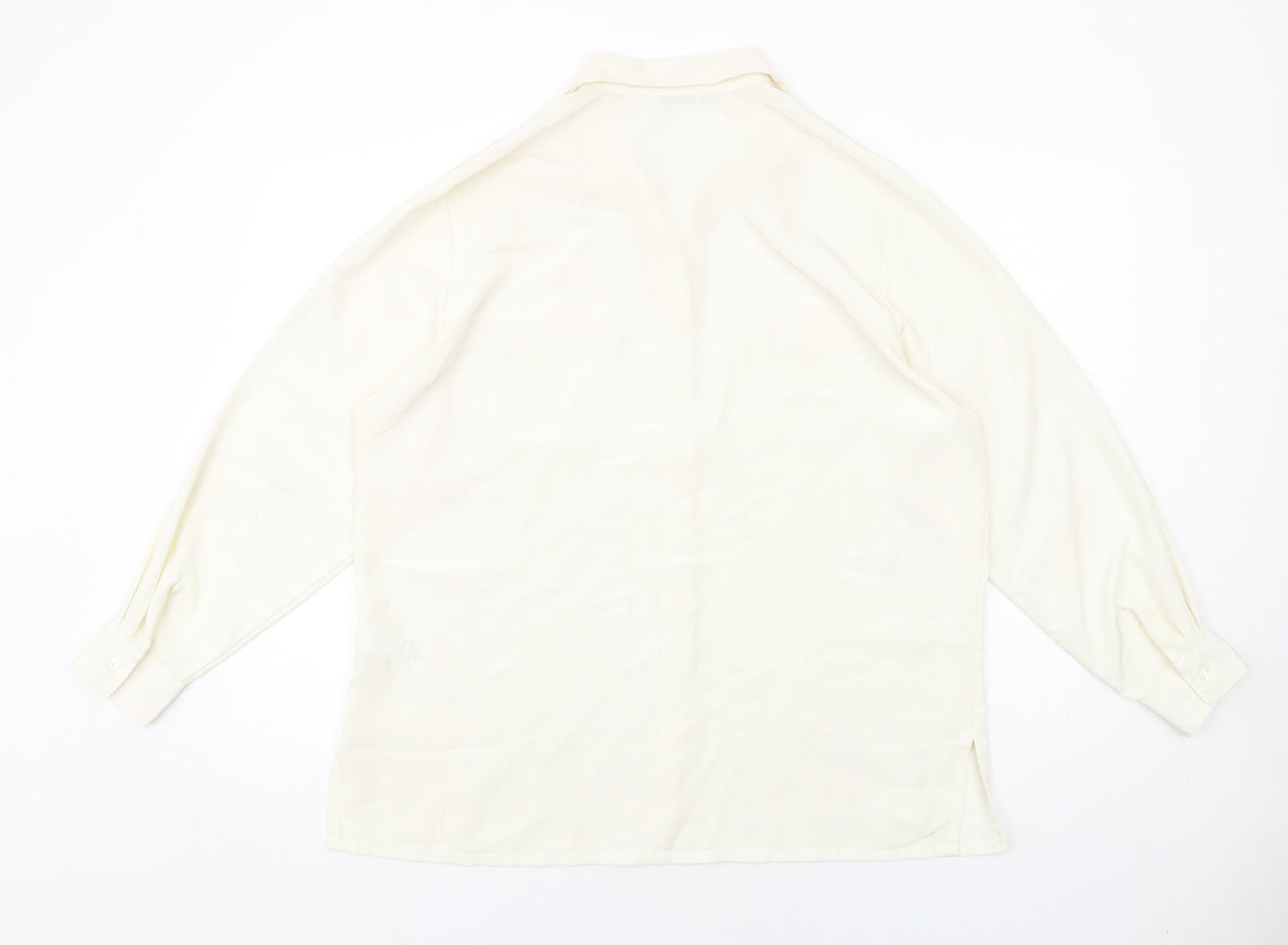 Marks and Spencer Womens Ivory Polyester Basic Button-Up Size 18 Collared
