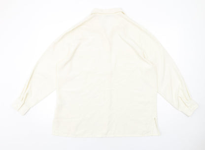 Marks & Spencer Womens Ivory Polyester Basic Button-Up Size 18 Collared