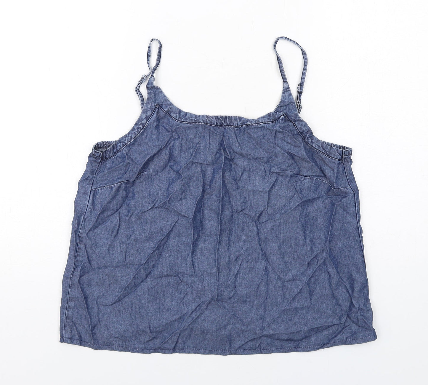 Encuentro Womens Blue Lyocell Camisole Tank Size 14 Scoop Neck