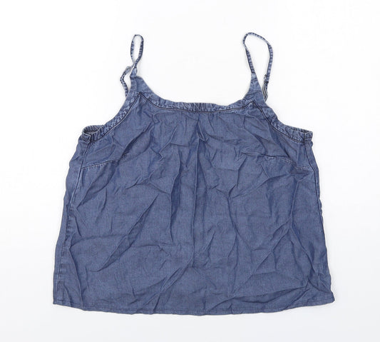 Encuentro Womens Blue Lyocell Camisole Tank Size 14 Scoop Neck