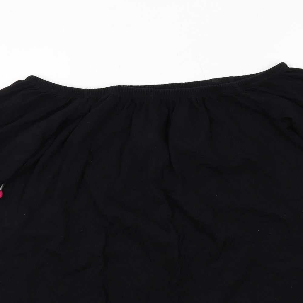 ASOS Womens Black Cotton A-Line Size 10 Boat Neck Pullover