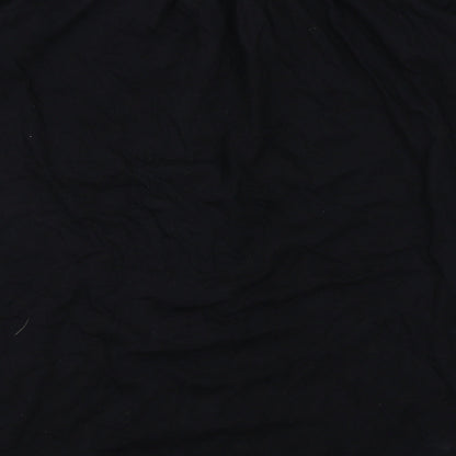 Brand and care label for ASOS women’s black cotton a-line, size UK 10, boat neck pullover