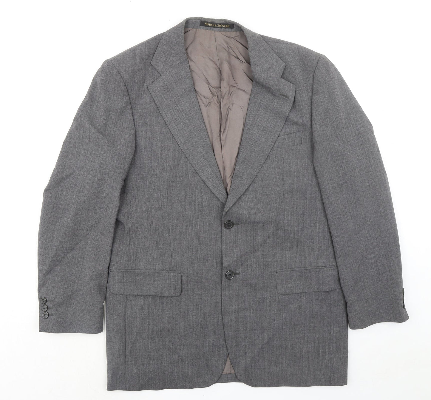 Marks and Spencer Mens Grey Polyester Jacket Suit Jacket Size 40 Regular