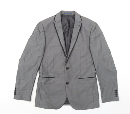 Next Mens Grey Polyester Jacket Suit Jacket Size 38 Regular