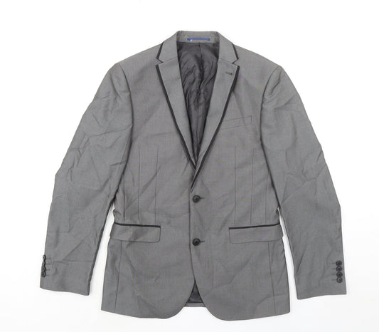 NEXT Mens Grey Polyester Jacket Suit Jacket Size 38 Regular