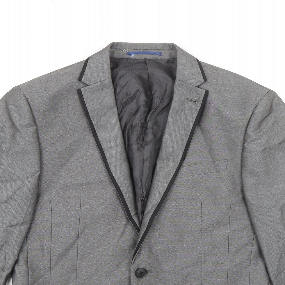 NEXT Mens Grey Polyester Jacket Suit Jacket Size 38 Regular