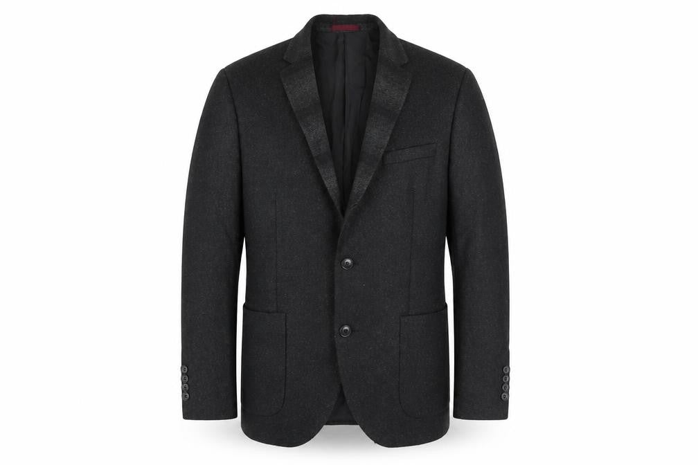 MOSS LONDON Mens Black Polyester Jacket Blazer Size 38 Regular