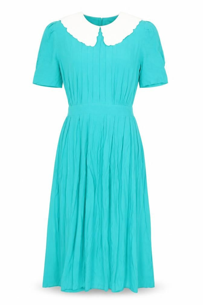 Karin Stevens Womens Green Rayon Maxi Size 6 Collared Zip