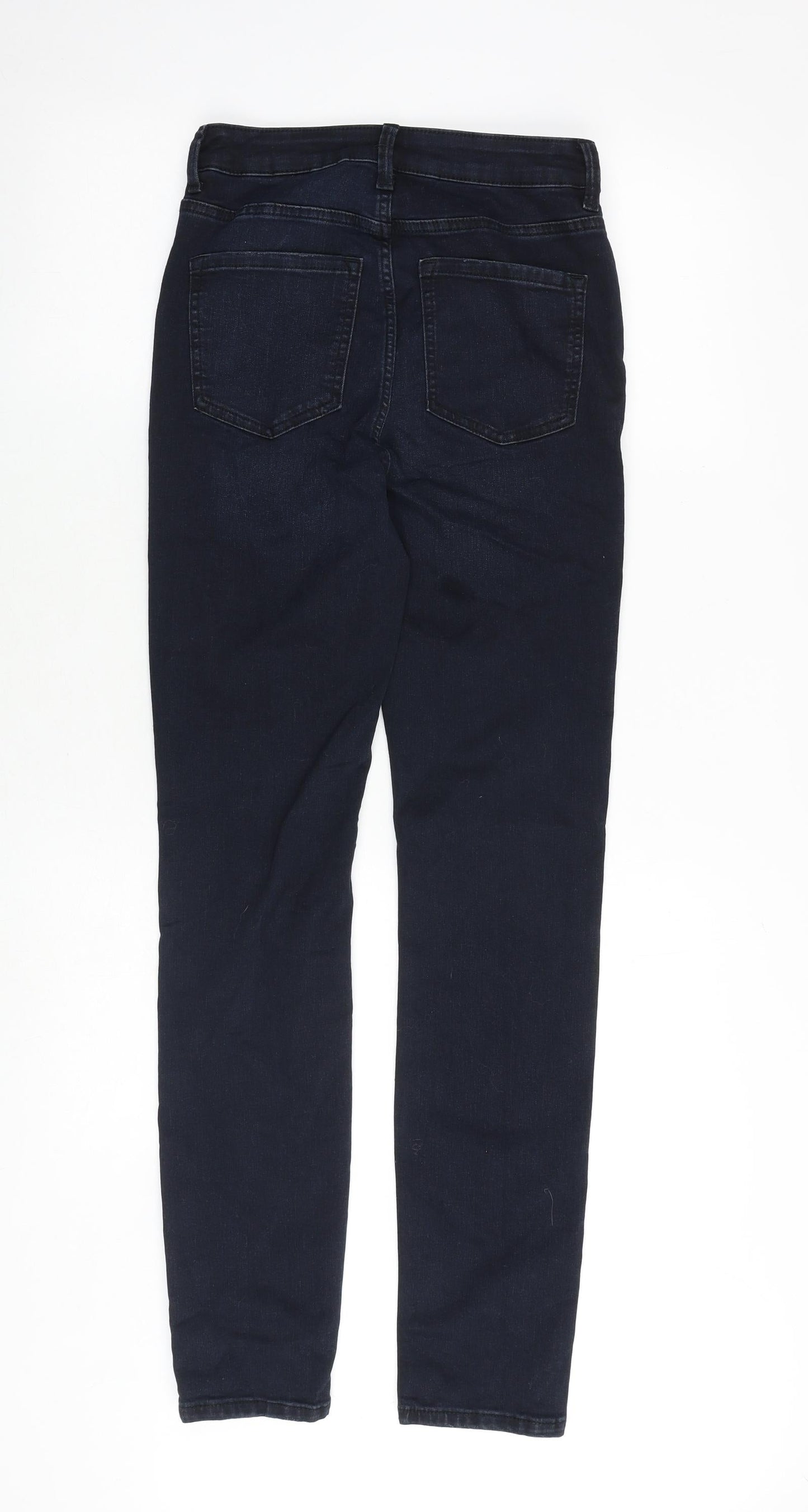 Marks and Spencer Womens Blue Cotton Skinny Jeans Size 8 Regular Zip