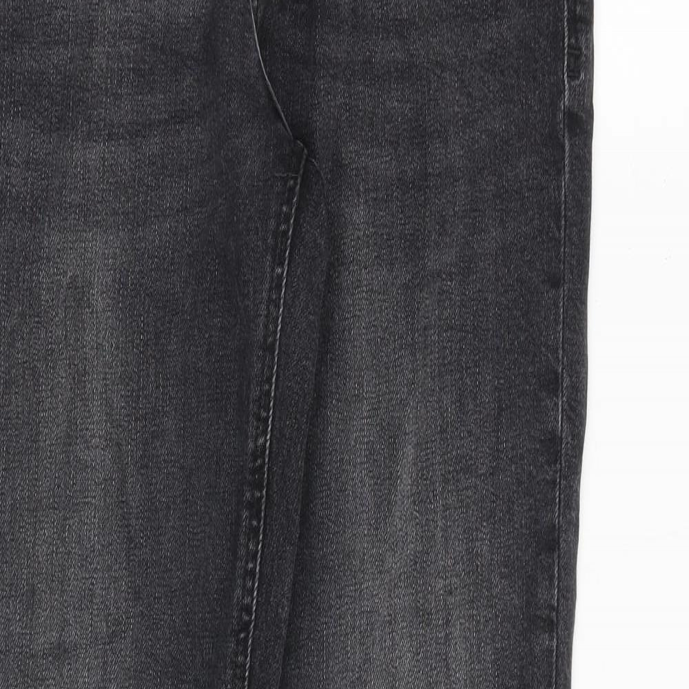 River Island Mens Grey Cotton Skinny Jeans Size 30 in L32 in Regular Button