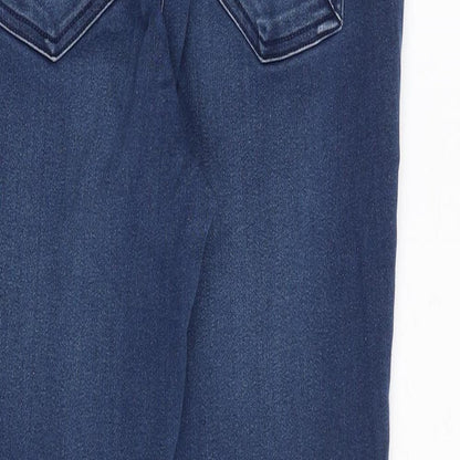 Brand and care label for Soon women’s blue cotton jegging jeans, size UK 12, regular